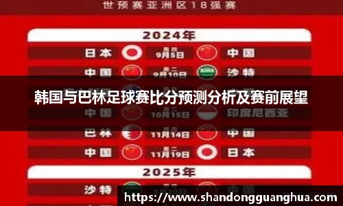 韩国与巴林足球赛比分预测分析及赛前展望